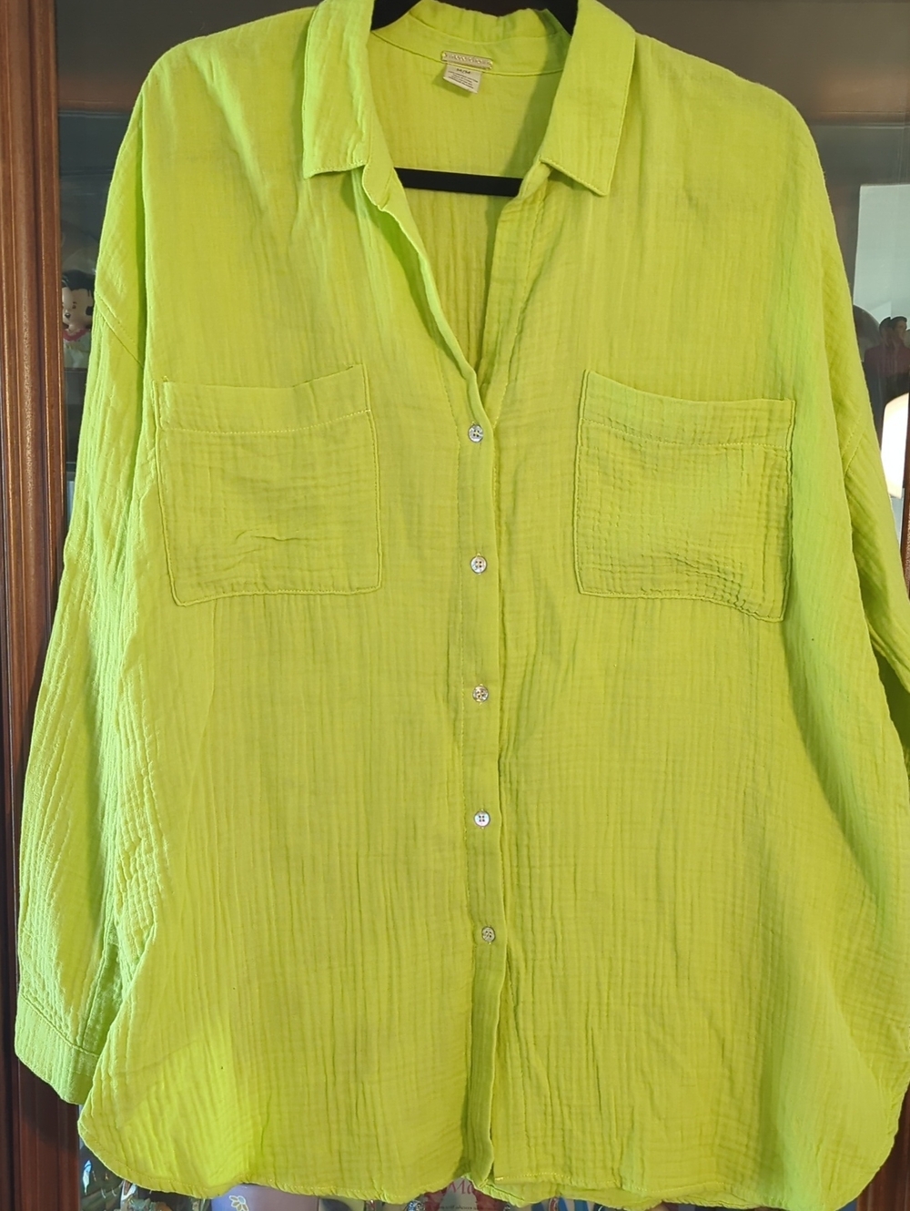 Magaschoni Neon Lime Button-Front Relaxed Shirt